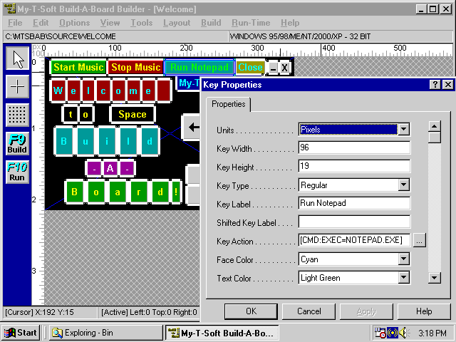 Build-A-Board Onscreen Keyboard Builder Screen Shot