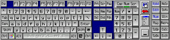 My-T-Soft TS Onscreen Keyboard, US Standard 104 Keyboard Layout with Edit, Numeric & Control Panel Opened in size 8