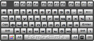 Russian on-screen keyboard Layout in size 8